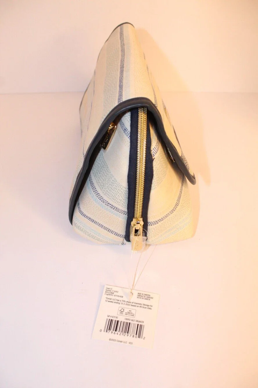 Conair Scunci  Beige Cosmetic & Travel‎ Toiletry Stripped Valet Organizer NWT